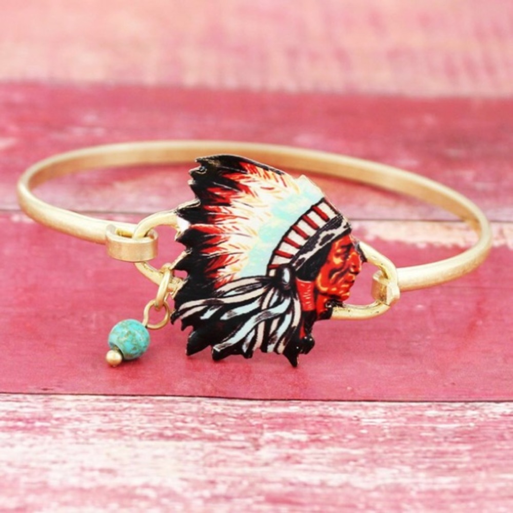 Indian Chief Goldtone Bracelet